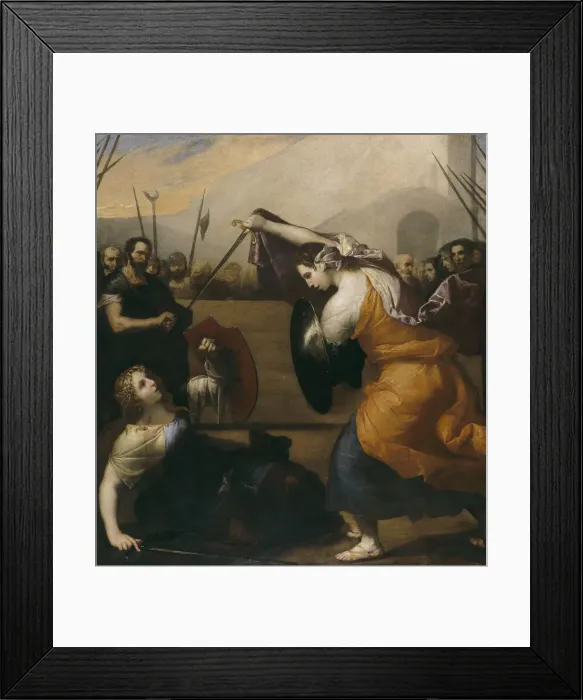 Framed Print : Duel of women. Artist: Ribera, Jose, de (1591-1652) Framed Print : Duel of women. Artist: Ribera, Jose, de (1591-1652)