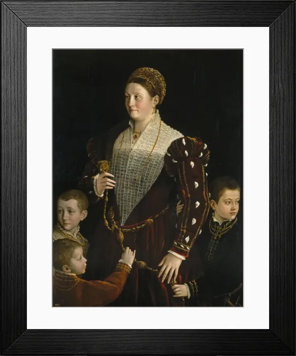 Framed Print : Portrait of Camilla Gonzaga di San Secondo and Her Three Sons. Artist: Parmigianino (1503-1540) Framed Print : Portrait of Camilla Gonzaga di San Secondo and Her Three Sons. Artist: Parmigianino (1503-1540)