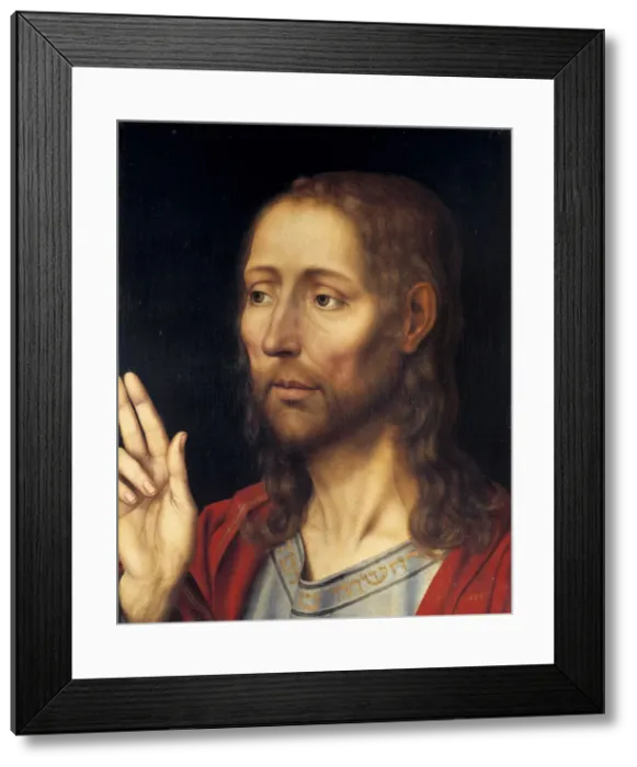 Framed Print : Salvator Mundi (Saviour of the World). Artist: Massys, Quentin (1466?1530) Framed Print : Salvator Mundi (Saviour of the World). Artist: Massys, Quentin (1466?1530)