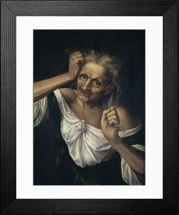 Framed Print : Old Woman Tearing at her Hair. Artist: Massys, Quentin (1466?1530) Framed Print : Old Woman Tearing at her Hair. Artist: Massys, Quentin (1466?1530)