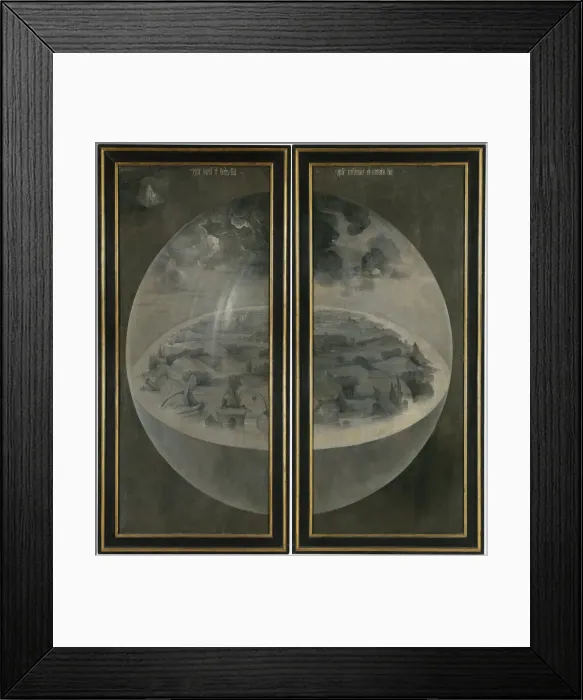 Framed Print : The Garden of Earthly Delights. (Triptych, reverse: The Creation). Artist: Bosch, Hieronymus (c. 1450-1516) Framed Print : The Garden of Earthly Delights. (Triptych, reverse: The Creation). Artist: Bosch, Hieronymus (c. 1450-1516)