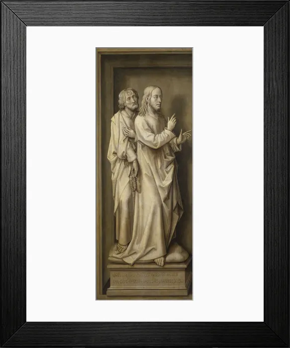Framed Print : Redemption Tryptich: The Tribute Money. Artist: Stockt, Vrancke van der (1420-1495) Framed Print : Redemption Tryptich: The Tribute Money. Artist: Stockt, Vrancke van der (1420-1495)