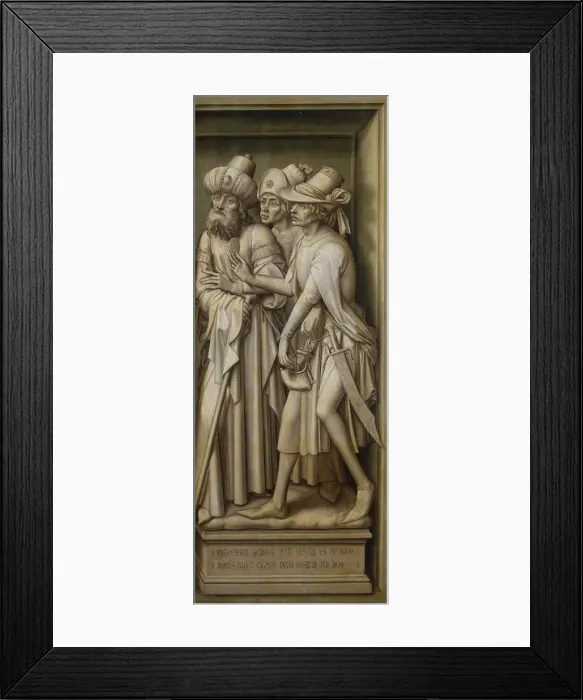 Framed Print : Redemption Tryptich: The Tribute Money. Artist: Stockt, Vrancke van der (1420-1495) Framed Print : Redemption Tryptich: The Tribute Money. Artist: Stockt, Vrancke van der (1420-1495)