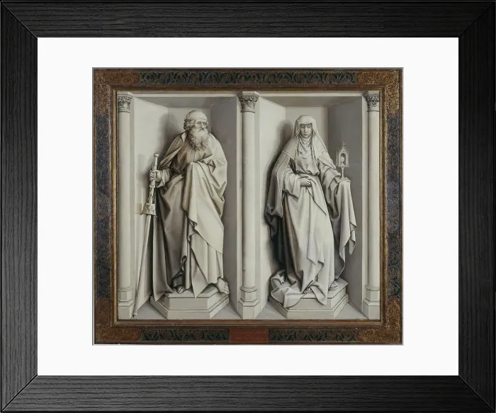 Framed Print : The Marriage of Mary and Joseph. (Reverse). Artist: Campin, Robert (ca. 1375-1444) Framed Print : The Marriage of Mary and Joseph. (Reverse). Artist: Campin, Robert (ca. 1375-1444)