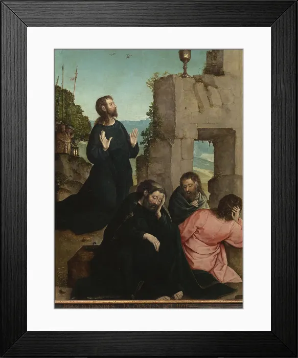 Framed Print : The Agony in the Garden. Artist: Juan de Flandes (ca. 1465-1519) Framed Print : The Agony in the Garden. Artist: Juan de Flandes (ca. 1465-1519)