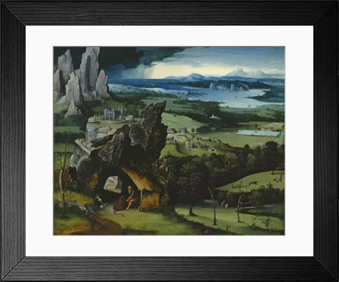 Framed Print : Landscape With Saint Jerome. Artist: Patinir, Joachim (ca. 1480-1524) Framed Print : Landscape With Saint Jerome. Artist: Patinir, Joachim (ca. 1480-1524)