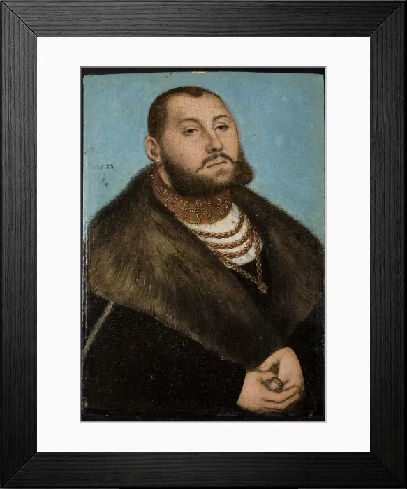 Framed Print : John Frederick I, Elector of Saxony (1503-1554). Artist: Cranach, Lucas, the Elder (1472-1553) Framed Print : John Frederick I, Elector of Saxony (1503-1554). Artist: Cranach, Lucas, the Elder (1472-1553)