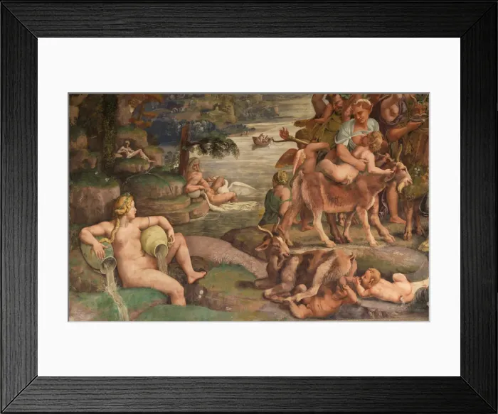 Framed Print : Wedding Feast of Cupid and Psyche, detail. Artist: Romano, Giulio (1499-1546) Framed Print : Wedding Feast of Cupid and Psyche, detail. Artist: Romano, Giulio (1499-1546)