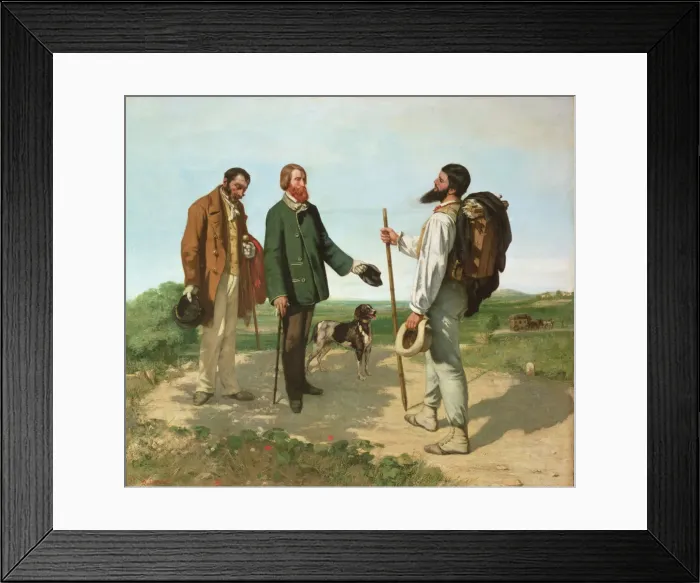 Framed Print : Bonjour, Monsieur Courbet. Artist: Courbet, Gustave (1819-1877) Framed Print : Bonjour, Monsieur Courbet. Artist: Courbet, Gustave (1819-1877)