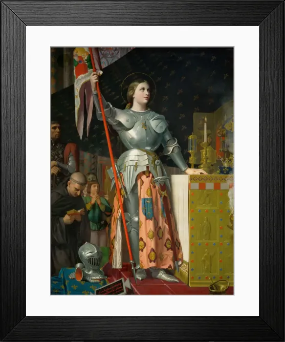 Framed Print : Joan of Arc at the Coronation of Charles VII in the Cathedral at Reims. Artist: Ingres, Jean Auguste Dominique (1780-1867) Framed Print : Joan of Arc at the Coronation of Charles VII in the Cathedral at Reims. Artist: Ingres, Jean Auguste Dominique (1780-1867)
