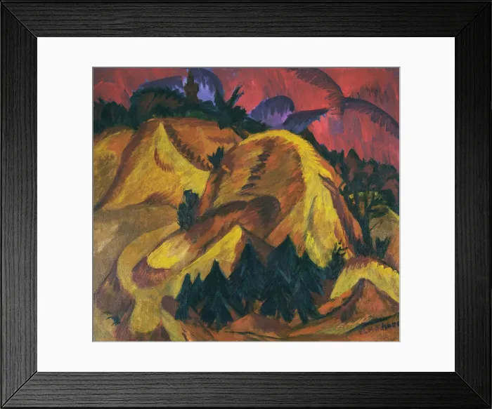 Framed Print : Sand Hills of the Engadin. Artist: Kirchner, Ernst Ludwig (1880-1938) Framed Print : Sand Hills of the Engadin. Artist: Kirchner, Ernst Ludwig (1880-1938)
