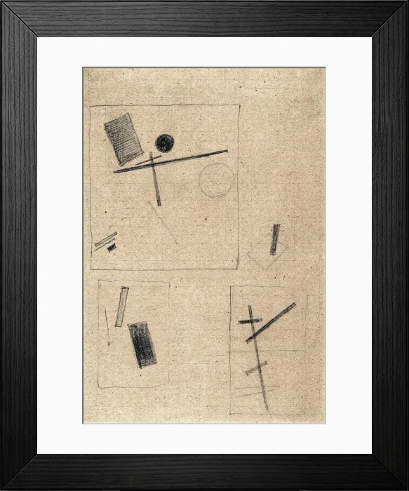 Framed Print : Suprematist Drawing. Artist: Malevich, Kasimir Severinovich (1878-1935) Framed Print : Suprematist Drawing. Artist: Malevich, Kasimir Severinovich (1878-1935)