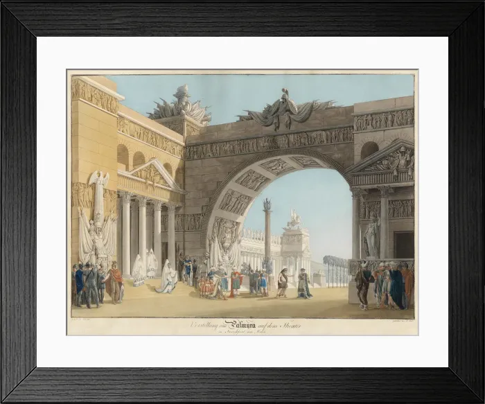 Framed Print : Stage design for the opera Palmira, regina di Persia by Antonio Salieri. Artist: Radl, Anton (1774-1852) Framed Print : Stage design for the opera Palmira, regina di Persia by Antonio Salieri. Artist: Radl, Anton (1774-1852)