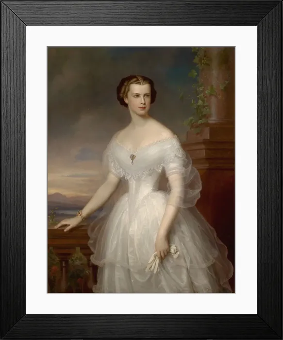 Framed Print : Portrait of Elisabeth of Bavaria. Artist: Schrotzberg, Franz (1811-1889) Framed Print : Portrait of Elisabeth of Bavaria. Artist: Schrotzberg, Franz (1811-1889)