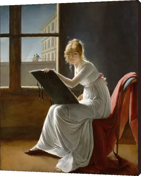 Young Woman Drawing. Artist: Villers, Marie-Denise (1774-1821)
