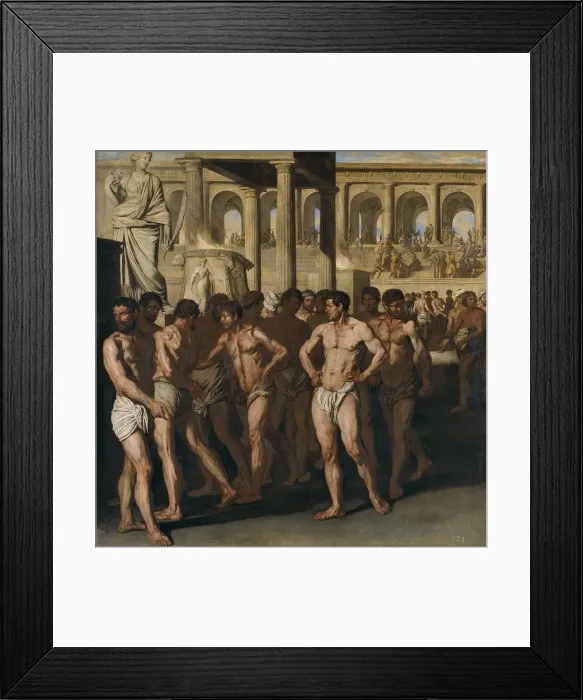 Framed Print : Gladiators. Artist: Falcone, Aniello (1600 / 7-1665) Framed Print : Gladiators. Artist: Falcone, Aniello (1600 / 7-1665)