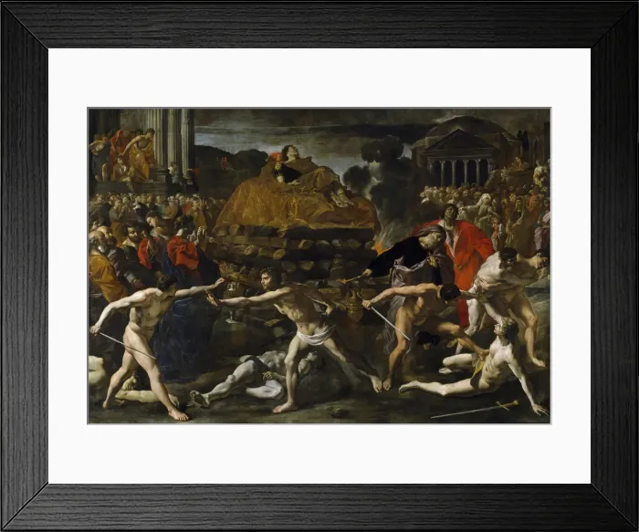 Framed Print : Funeral of a Roman emperor (Cremation ceremony). Artist: Lanfranco, Giovanni (1582-1647)