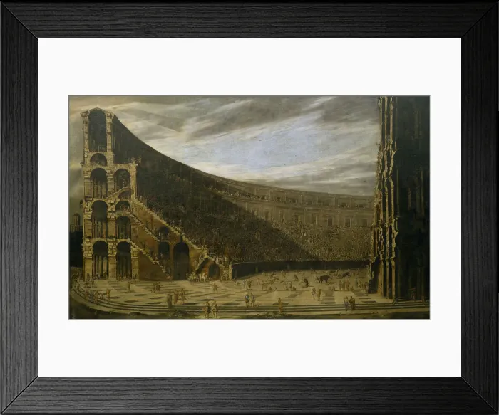 Framed Print : Perspective of a Roman amphitheatre. Artist: Gargiulo, Domenico (1609-1675) Framed Print : Perspective of a Roman amphitheatre. Artist: Gargiulo, Domenico (1609-1675)