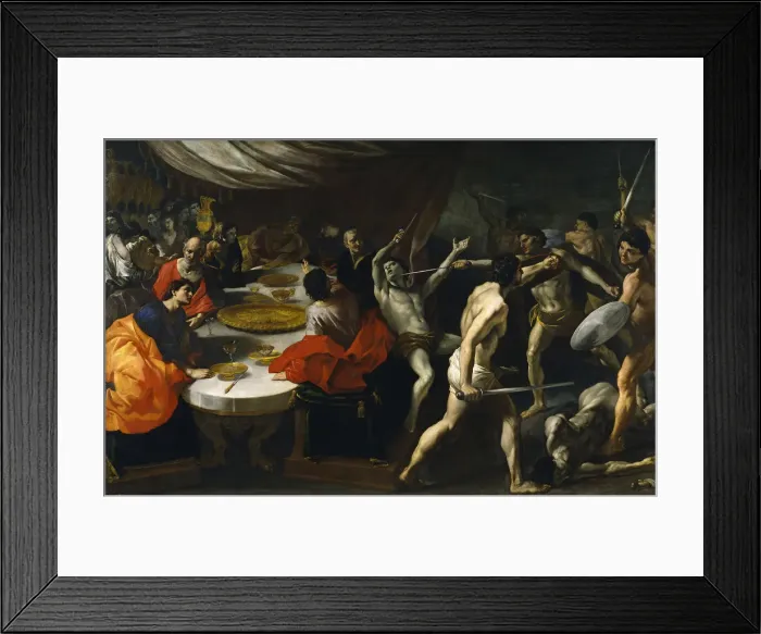 Framed Print : Gladiator fights at a Banquet. Artist: Lanfranco, Giovanni (1582-1647) Framed Print : Gladiator fights at a Banquet. Artist: Lanfranco, Giovanni (1582-1647)