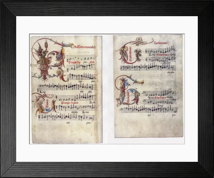 Framed Print : Missa Pange lingua. Artist: Desprez (Des Prez), Josquin (1450 / 55-1521) Framed Print : Missa Pange lingua. Artist: Desprez (Des Prez), Josquin (1450 / 55-1521)