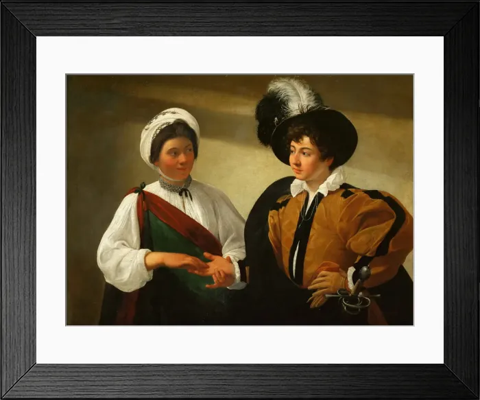Framed Print : The Fortune Teller. Artist: Caravaggio, Michelangelo (1571-1610) Framed Print : The Fortune Teller. Artist: Caravaggio, Michelangelo (1571-1610)