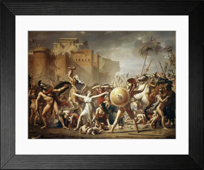 Framed Print : The Rape of the Sabine Women. Artist: David, Jacques Louis (1748-1825) Framed Print : The Rape of the Sabine Women. Artist: David, Jacques Louis (1748-1825)