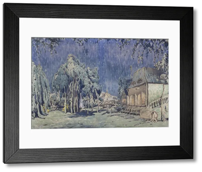 Framed Print : Stage design for the ballet Les Papillons by Robert Schumann. Artist: Bakst, Leon (1866-1924) Framed Print : Stage design for the ballet Les Papillons by Robert Schumann. Artist: Bakst, Leon (1866-1924)