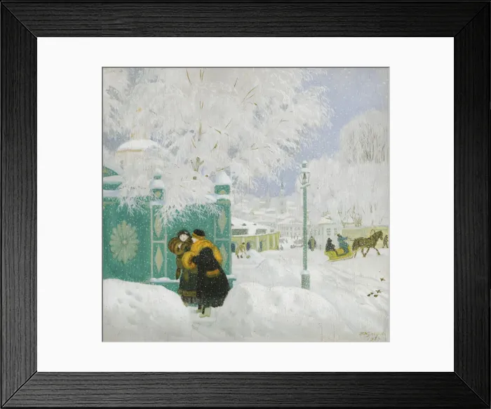 Framed Print : Winter Scene. Artist: Kustodiev, Boris Michaylovich (1878-1927) Framed Print : Winter Scene. Artist: Kustodiev, Boris Michaylovich (1878-1927)