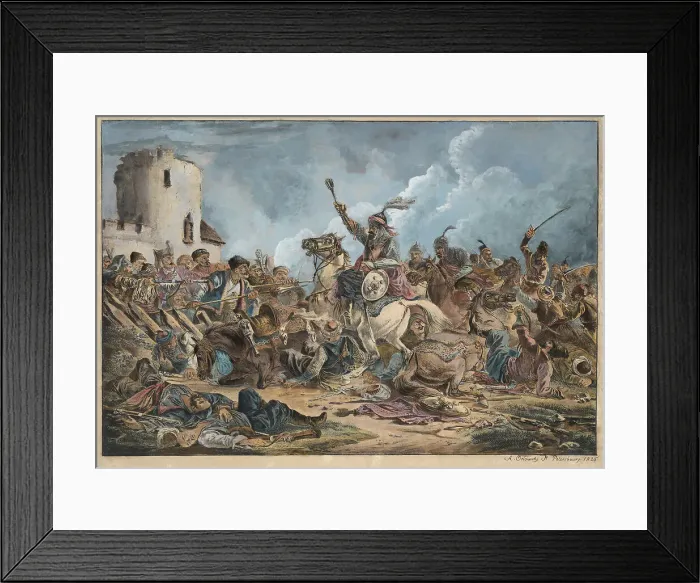 Framed Print : Battle Between the Georgians and Mountain Tribes. Artist: Orlowski (Orlovsky), Alexander Osipovich (1777-1832) Framed Print : Battle Between the Georgians and Mountain Tribes. Artist: Orlowski (Orlovsky), Alexander Osipovich (1777-1832)