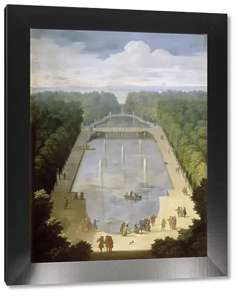 Bosquet de l Ile Royale and Bassin du Miroir in the gardens of Versailles. Artist: Allegrain, Etienne (1653-1736)