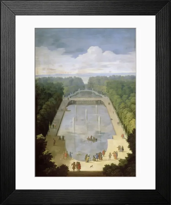Framed Print : Bosquet de l Ile Royale and Bassin du Miroir in the gardens of Versailles. Artist: Allegrain, Etienne (1653-1736) Framed Print : Bosquet de l Ile Royale and Bassin du Miroir in the gardens of Versailles. Artist: Allegrain, Etienne (1653-1736)