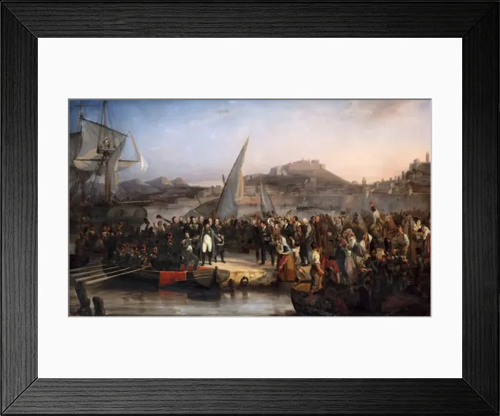 Framed Print : Napoleon leaving the island of Elba on February 26, 1815. Artist: Beaume, Joseph (1796-1885) Framed Print : Napoleon leaving the island of Elba on February 26, 1815. Artist: Beaume, Joseph (1796-1885)