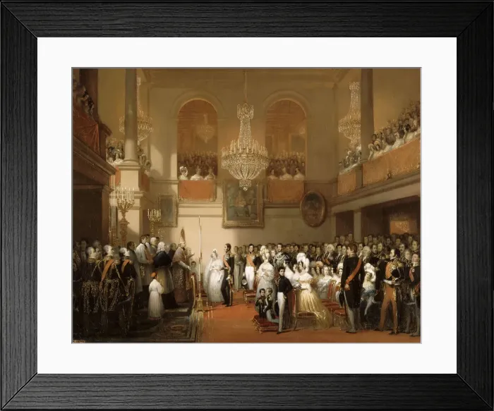 Framed Print : Marriage of Leopold I of the Belgians and Princess Louise of Orleans at the Chateau de Compiegne, Au Artist: Court, Joseph-Desire (1797-1865) Framed Print : Marriage of Leopold I of the Belgians and Princess Louise of Orleans at the Chateau de Compiegne, Au Artist: Court, Joseph-Desire (1797-1865)