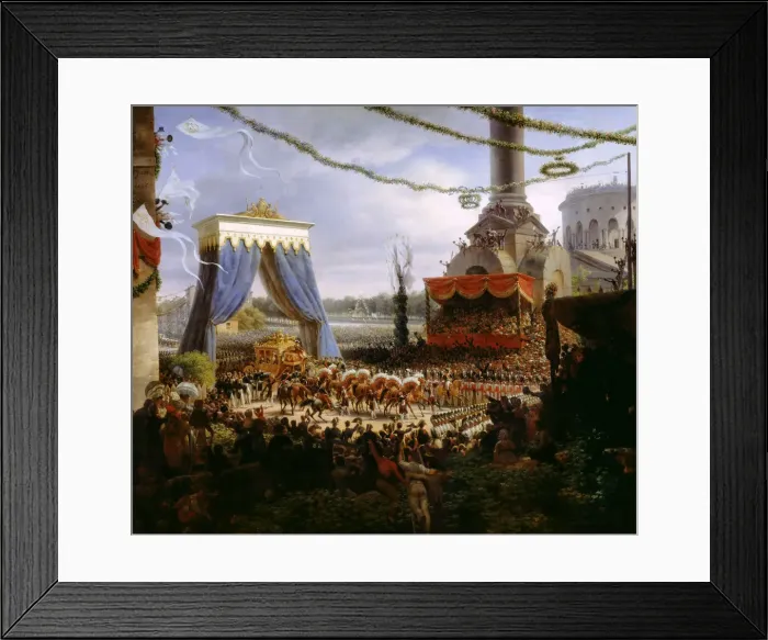 Framed Print : Entry of Charles X into Paris, after his consecration, 6 June 1825. Artist: Lejeune, Louis-Francois, Baron (1775-1848) Framed Print : Entry of Charles X into Paris, after his consecration, 6 June 1825. Artist: Lejeune, Louis-Francois, Baron (1775-1848)