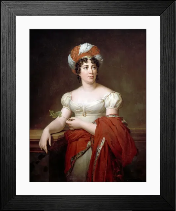 Framed Print : Portrait of the author Baronne Anne Louise Germaine de Stael (1766-1817). Artist: Gerard, Francois Pascal Simon (1770-1837) Framed Print : Portrait of the author Baronne Anne Louise Germaine de Stael (1766-1817). Artist: Gerard, Francois Pascal Simon (1770-1837)