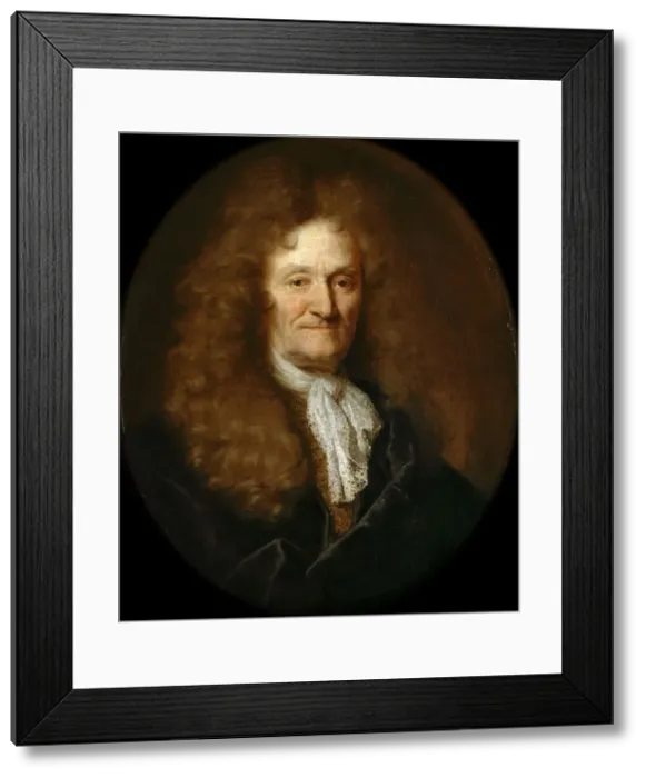 Framed Print : Portrait of Jean de La Fontaine (1621-1695). Artist: Largilliere, Nicolas, de (1656-1746) Framed Print : Portrait of Jean de La Fontaine (1621-1695). Artist: Largilliere, Nicolas, de (1656-1746)