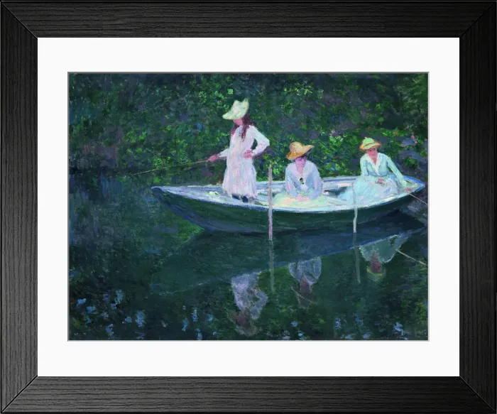 Framed Print : The Boat at Giverny (En norvegienne). Artist: Monet, Claude (1840-1926) Framed Print : The Boat at Giverny (En norvegienne). Artist: Monet, Claude (1840-1926)