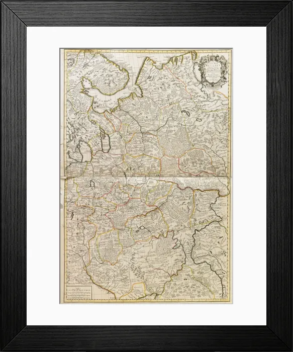 Framed Print : Map of Muscovy. Artist: Price, Charles (active Early 18th cen. ) Framed Print : Map of Muscovy. Artist: Price, Charles (active Early 18th cen. )
