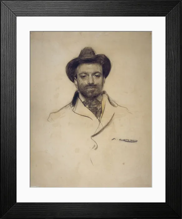 Framed Print : Portrait of Josep Maria Sert (1874-1945). Artist: Casas, Ramon (1866-1932) Framed Print : Portrait of Josep Maria Sert (1874-1945). Artist: Casas, Ramon (1866-1932)