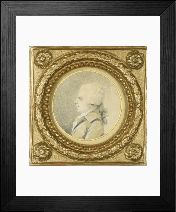 Framed Print : Wolfgang Amadeus Mozart. Artist: Saint-Aubin, Augustin, de (1736-1807) Framed Print : Wolfgang Amadeus Mozart. Artist: Saint-Aubin, Augustin, de (1736-1807)
