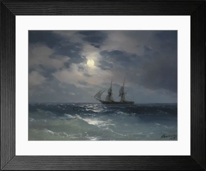 Framed Print : Brig Mercury. Artist: Aivazovsky, Ivan Konstantinovich (1817-1900) Framed Print : Brig Mercury. Artist: Aivazovsky, Ivan Konstantinovich (1817-1900)