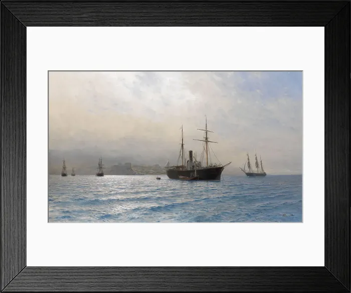 Framed Print : Russian Ship at the entrance to the Bosphorus strait, after the Russo-Turkish war of 1877?1878. Artist: Lagorio, Lev Felixovich (1827-1905) Framed Print : Russian Ship at the entrance to the Bosphorus strait, after the Russo-Turkish war of 1877?1878. Artist: Lagorio, Lev Felixovich (1827-1905)