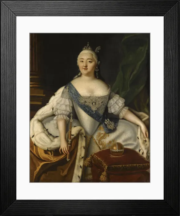Framed Print : Portrait of Empress Elisabeth (1709-1762). Artist: Caravaque, Louis (1684-1754) Framed Print : Portrait of Empress Elisabeth (1709-1762). Artist: Caravaque, Louis (1684-1754)