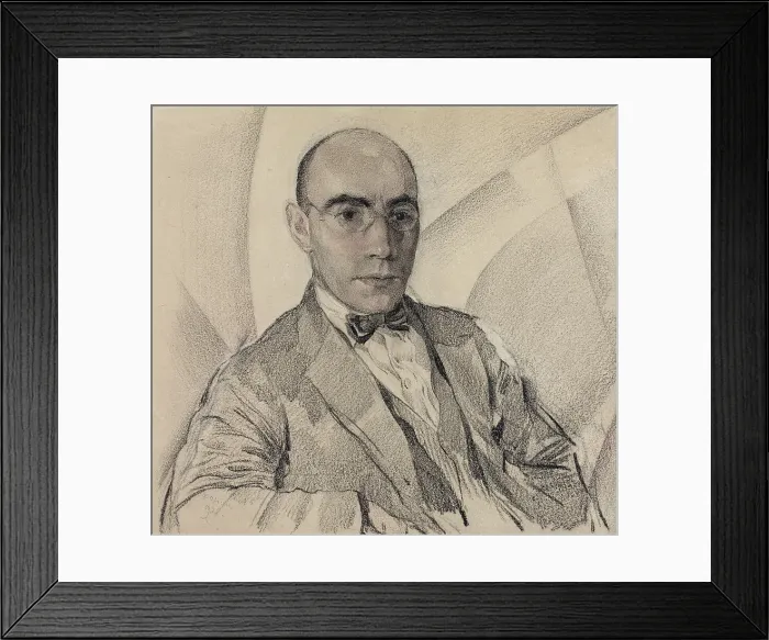Framed Print : Portrait of the artist and the photographer Miron Sherling (1880-1958). Artist: Chekhonin, Sergei Vasilievich (1878-1936) Framed Print : Portrait of the artist and the photographer Miron Sherling (1880-1958). Artist: Chekhonin, Sergei Vasilievich (1878-1936)