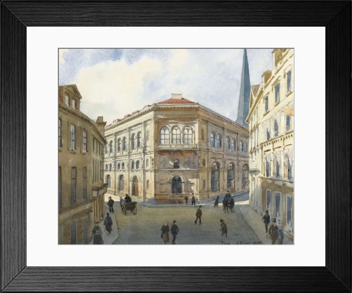 Framed Print : View of the Riga Stock Exchange. Artist: Benois, Albert Nikolayevich (1852-1936) Framed Print : View of the Riga Stock Exchange. Artist: Benois, Albert Nikolayevich (1852-1936)