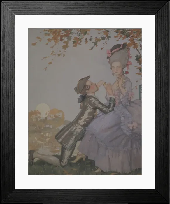 Framed Print : A young Man kneeling before a Lady. Artist: Somov, Konstantin Andreyevich (1869-1939) Framed Print : A young Man kneeling before a Lady. Artist: Somov, Konstantin Andreyevich (1869-1939)