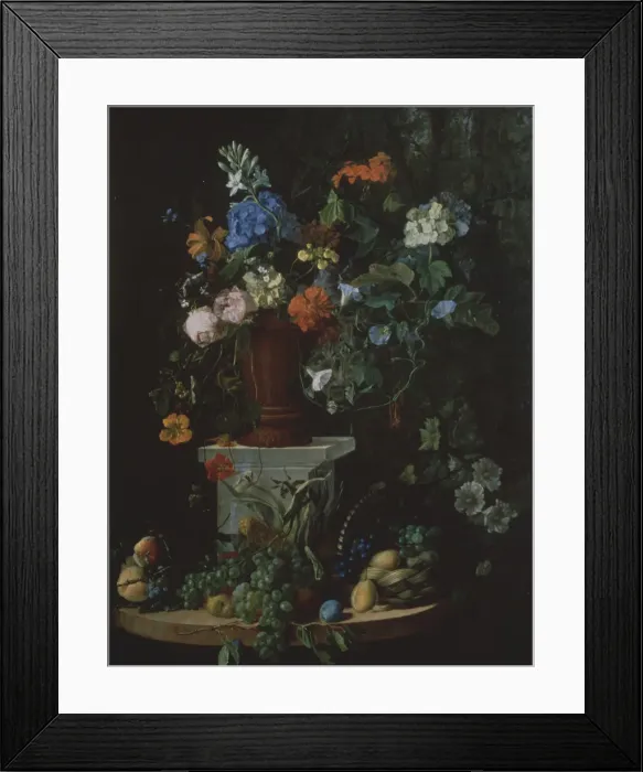 Framed Print : Flowers and fruits. Artist: Sadovnikov, Vladimir Mikhailovich (1829-?) Framed Print : Flowers and fruits. Artist: Sadovnikov, Vladimir Mikhailovich (1829-?)