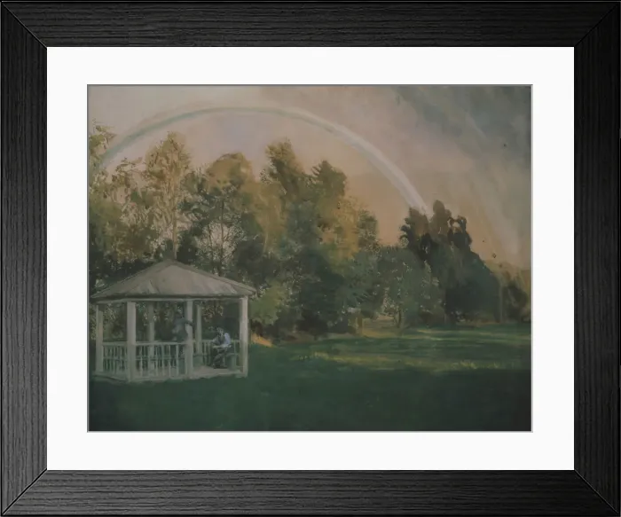 Framed Print : Landscape with a rainbow. Artist: Somov, Konstantin Andreyevich (1869-1939) Framed Print : Landscape with a rainbow. Artist: Somov, Konstantin Andreyevich (1869-1939)