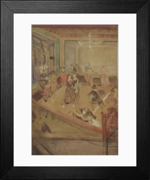 Framed Print : Cafe Pittoresk in Moscow. Artist: Yakulov, Georgi Bogdanovich (1884-1928) Framed Print : Cafe Pittoresk in Moscow. Artist: Yakulov, Georgi Bogdanovich (1884-1928)
