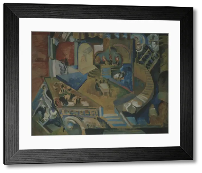 Framed Print : Cafe. Artist: Yakulov, Georgi Bogdanovich (1884-1928) Framed Print : Cafe. Artist: Yakulov, Georgi Bogdanovich (1884-1928)